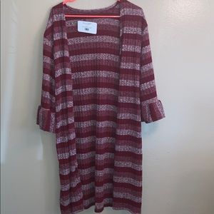 Burgundy stripes cardigan